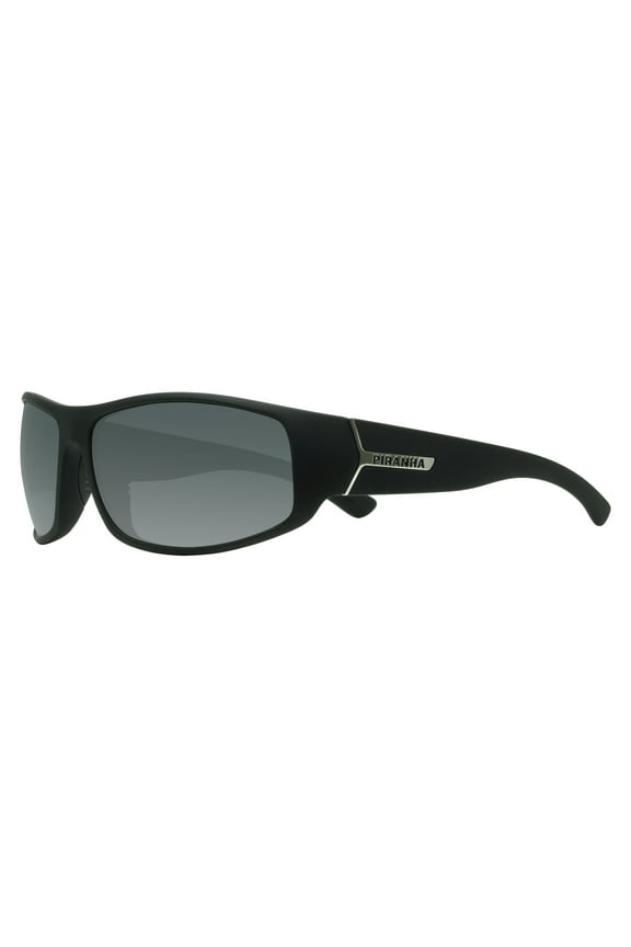 Eyewear Cappuccino Wide Temple Black Sports Sunglasses for Men with Smoke Lens