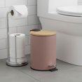 thumbnail image 1 of Cappuccino Trash Can with Bamboo Lid and Pedal, 2.5L Capacity, 1 of 7