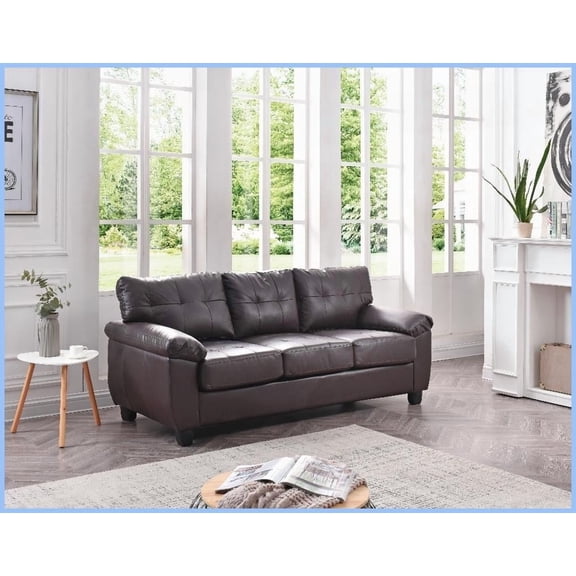 Cappuccino Upholstered Sofa - Modern Living Room Seating with Removable Backs, Hardwood Frame & Fast Small Parcel Delivery