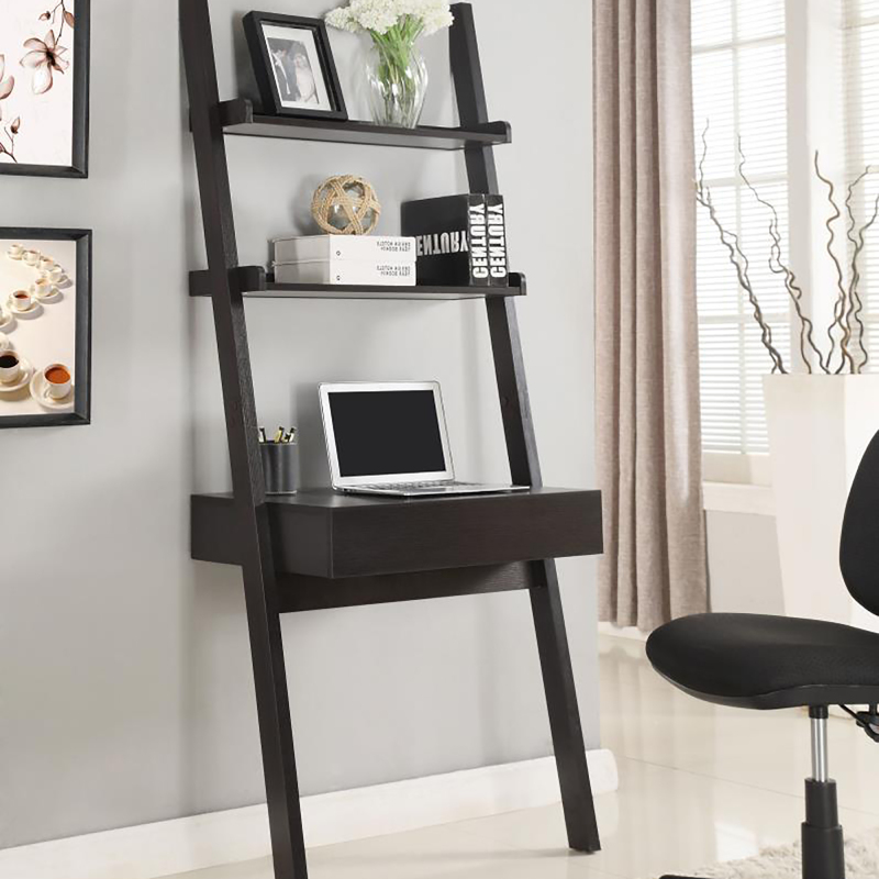 Cappuccino Wall Leaning Ladder Desk - Walmart.com