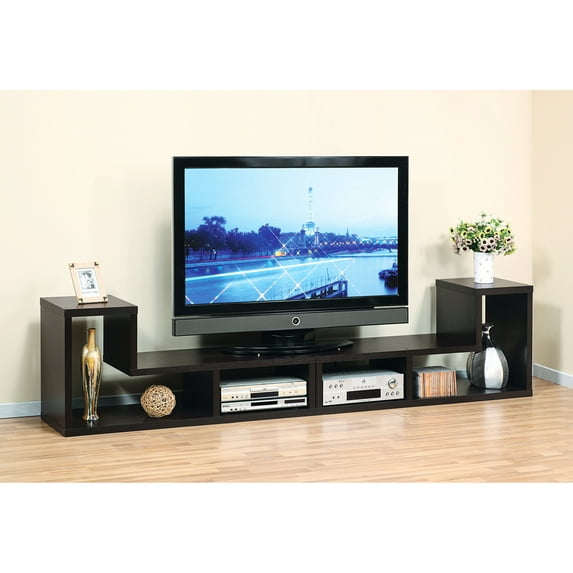 Red Cocoa Geometric TV Stand | Flip to Form Different Shapes | Particle Board and MDF Construction | Accommodates 60 - 69 Inch TVs