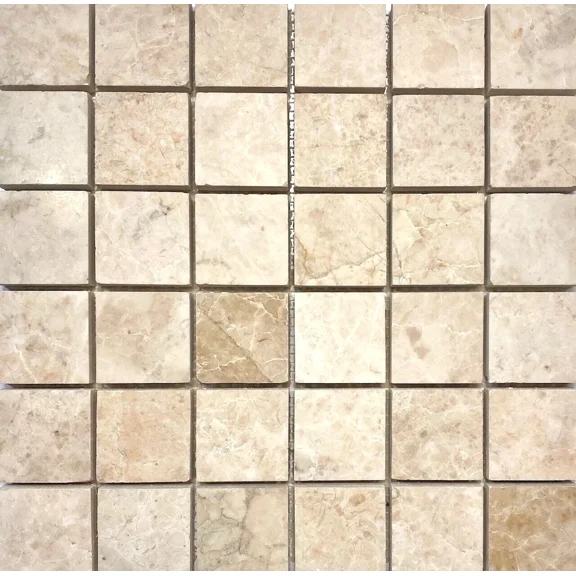 Cappucino Beige Marble 2X2 Brushed Straight Edge Tile Backsplash Floor Wall