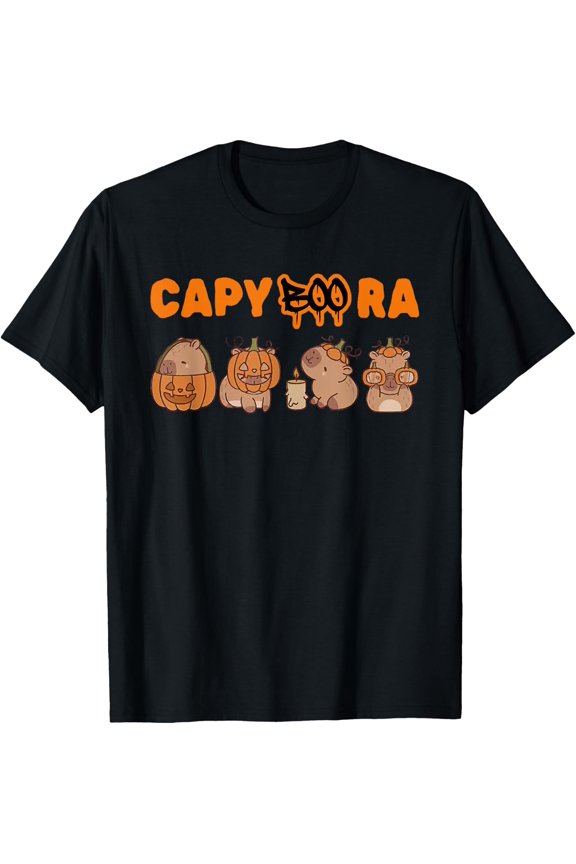 Cappy-Boo-Ra Capybara Ghost Halloween T Shirt Size S-5XL