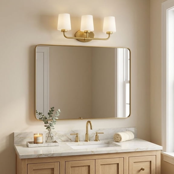 Capra 3-Light Bathroom Vanity Light in Warm Brass