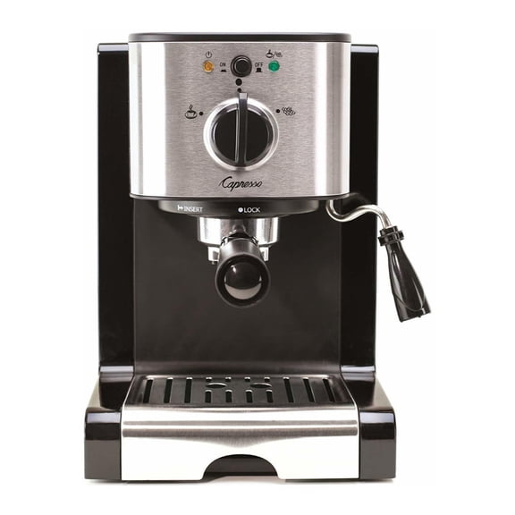 Capresso 116.04 Pump Espresso and Cappuccino Machine EC100, Black and Stainless