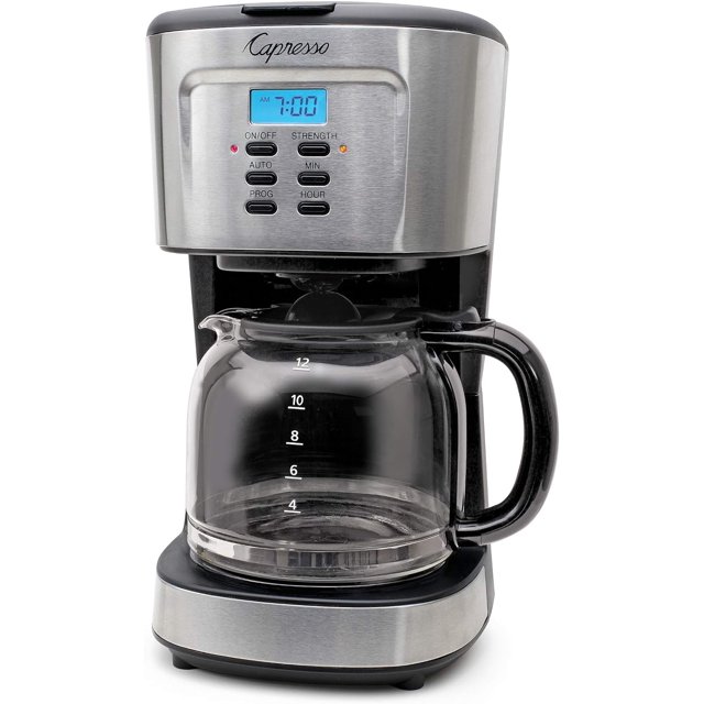 Capresso 12Cup Coffee Maker with Glass Carafe, Stainless and Black 416