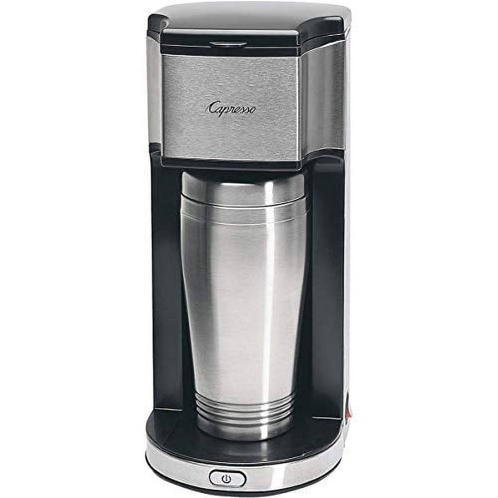 Capresso Stainless Steel Single Serve Coffee Maker with Travel Mug