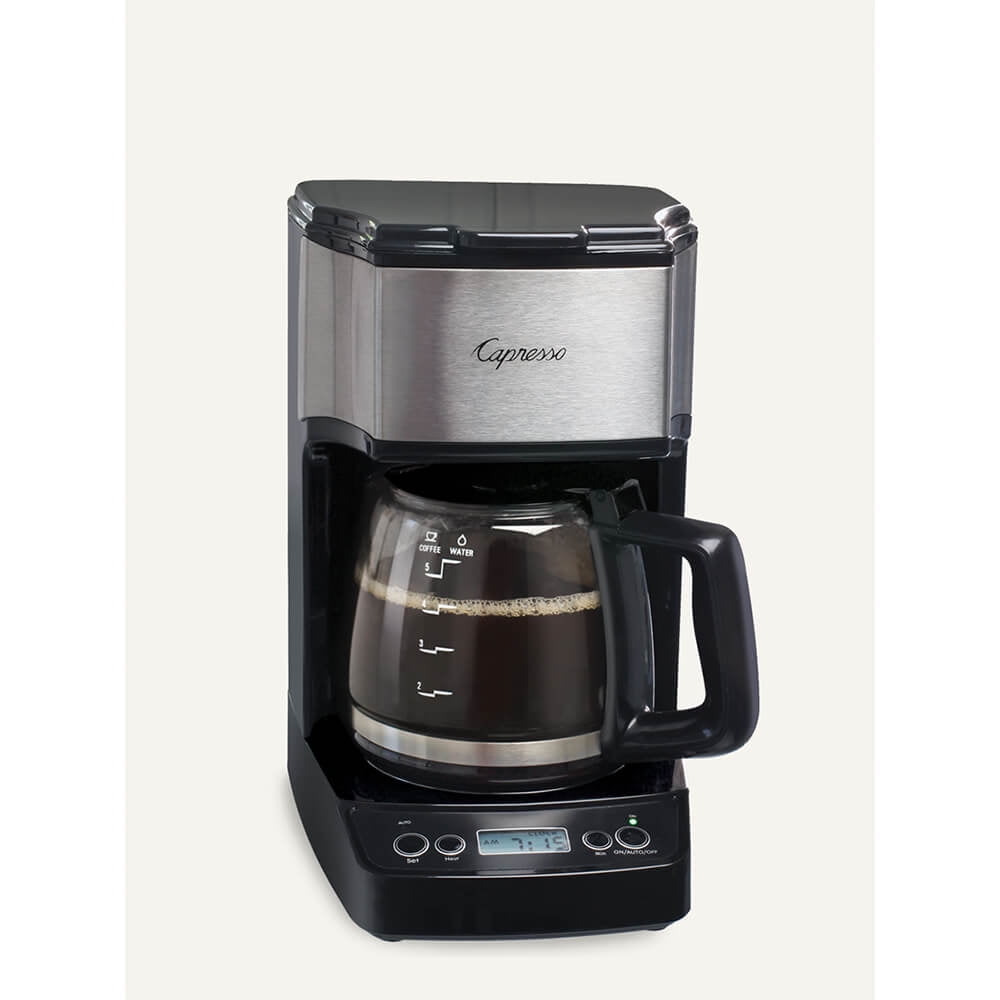 Compact Black and Stainless Steel 5-Cup Programmable Coffee Maker