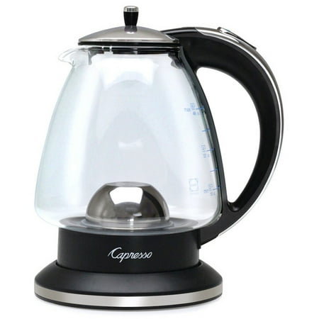 Capresso - H2O Glass 1.42L Electric Kettle - Black/Polished Chrome