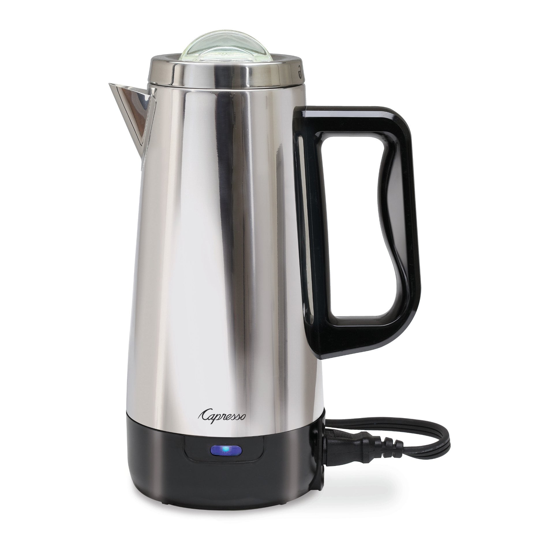 Moss & Stone Electric Coffee Percolator , Camping Coffee Pot Silver Body with Stainless Steel Lids Coffee Maker, Percolator Electric Pot - 10 Cups