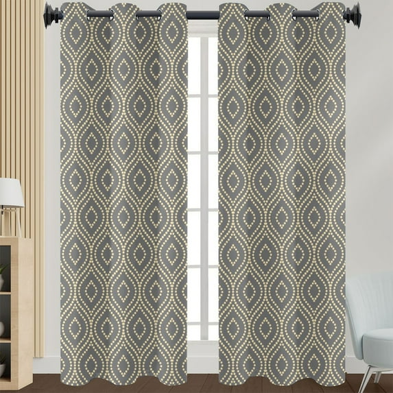 Capreze 1-Piece Floral Eyelet Ring Top Grommet Semi-Blackout Window Curtain Thermal Insulated Window Drape Grommet Top Curtain Valance For Bedroom Style 5 W:43"x H:54"