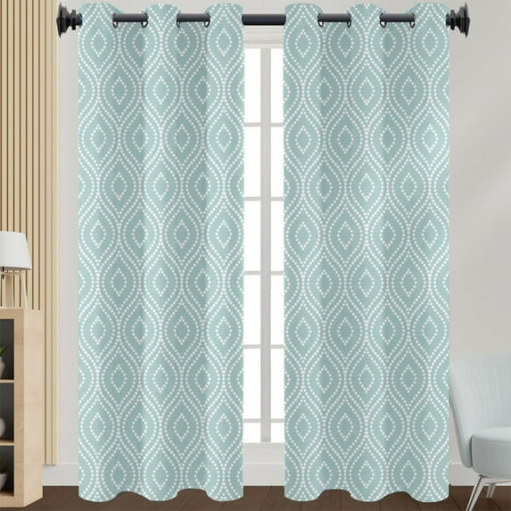 Capreze 1-Piece Floral Eyelet Ring Top Grommet Semi-Blackout Window Curtain Thermal Insulated Window Drape Grommet Top Curtain Valance For Bedroom Style 6 W:52"x H:72"