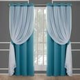 thumbnail image 1 of Capreze 1-Piece Grommet Blackout Window Curtain Thermal Insulated Room Darkening Curtain Eyelet Ring Top Window Drape For Living Room,Bedroom Water Blue Width:52"x Length:63", 1 of 1