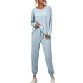 thumbnail image 1 of Capreze 2Pcs Plus Size Tracksuit Set For Women Jogger Trouser Pants Long Sleeve Casual Tops Blouse Active Outfits Set Sweatsuit Jogging Activewear Sweatpants, 1 of 5