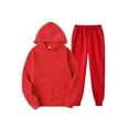thumbnail image 1 of Capreze Drawstring Jogger Sets With Pockets Tracksuit Set for Mens Regular Fit Hooded Loungewear Workout Hoodies Sweatsuit Red L, 1 of 2
