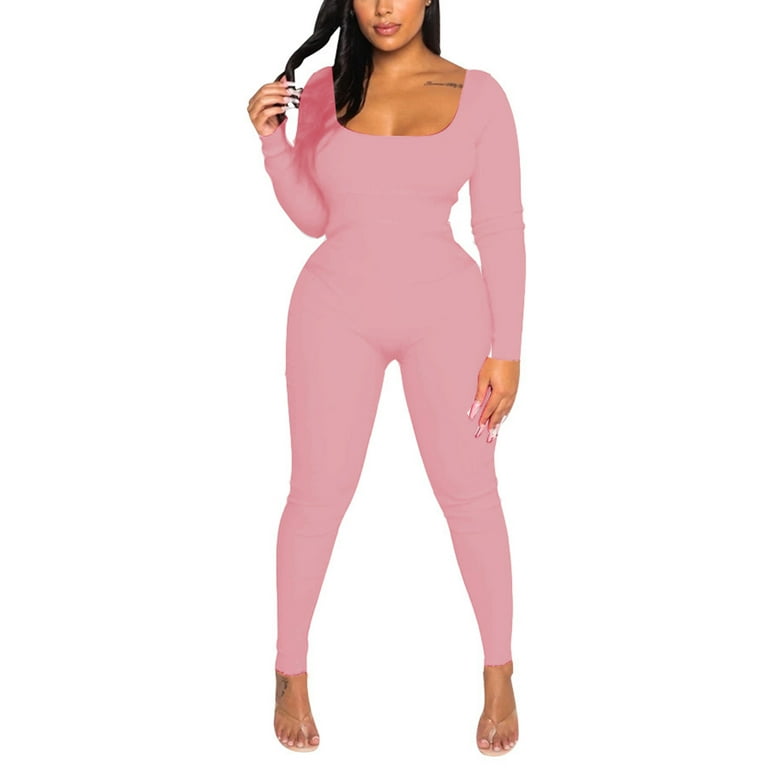 Pink tight jumpsuit new arrivals