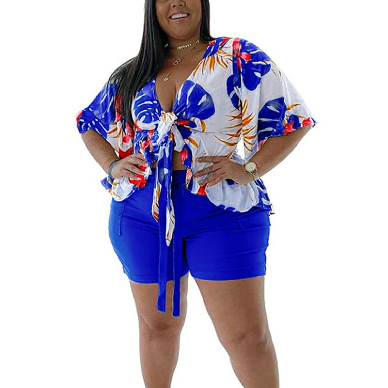 Plus size two cheap piece summer outfits