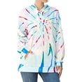 thumbnail image 1 of Capreze Ladies Sweatshirts Long Sleeve Hoodies Hooded Neck Sweatshirt Athletic Pullover Tie Dye Peacock Blue XXL, 1 of 6