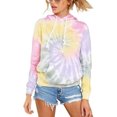 thumbnail image 1 of Capreze Ladies Sweatshirts Long Sleeve Hoodies Hooded Neck Sweatshirt Athletic Pullover Tie Dye Pink S, 1 of 5