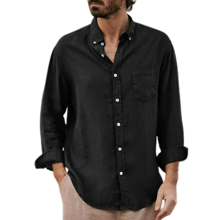  Black Tops for Men Dressy Casual Long Sleeve Tunic
