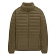 thumbnail image 1 of Capreze Long Sleeve Puffer Outwear Stand Collar Coat Men's Business Full Zip Overcoats Outdoor Solid Color Down Coats Army Green 2XL, 1 of 2