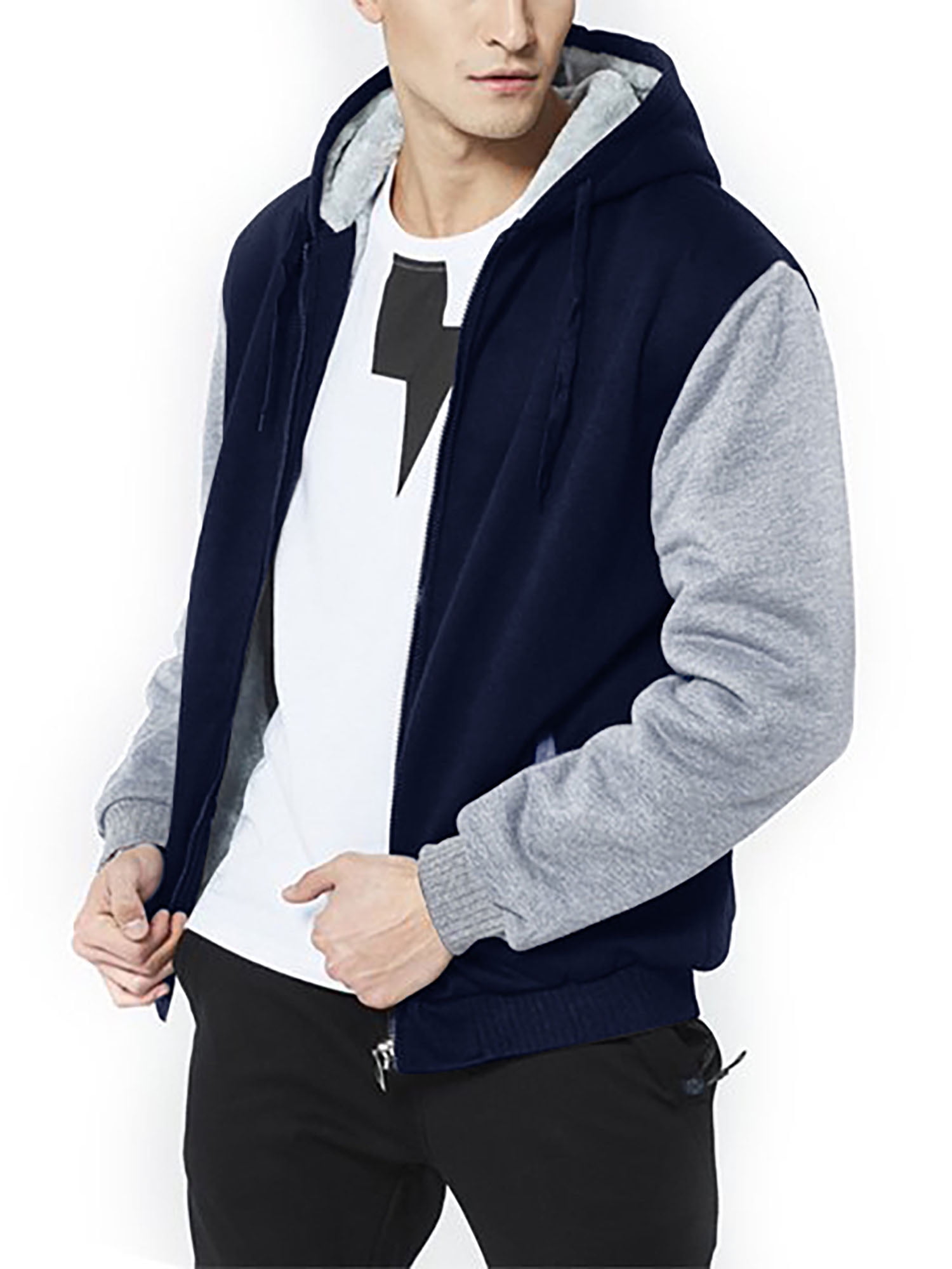 Jacket Hoodie Sweatshirt Coat Outwear Zip Basic Mens Hooded Sweat