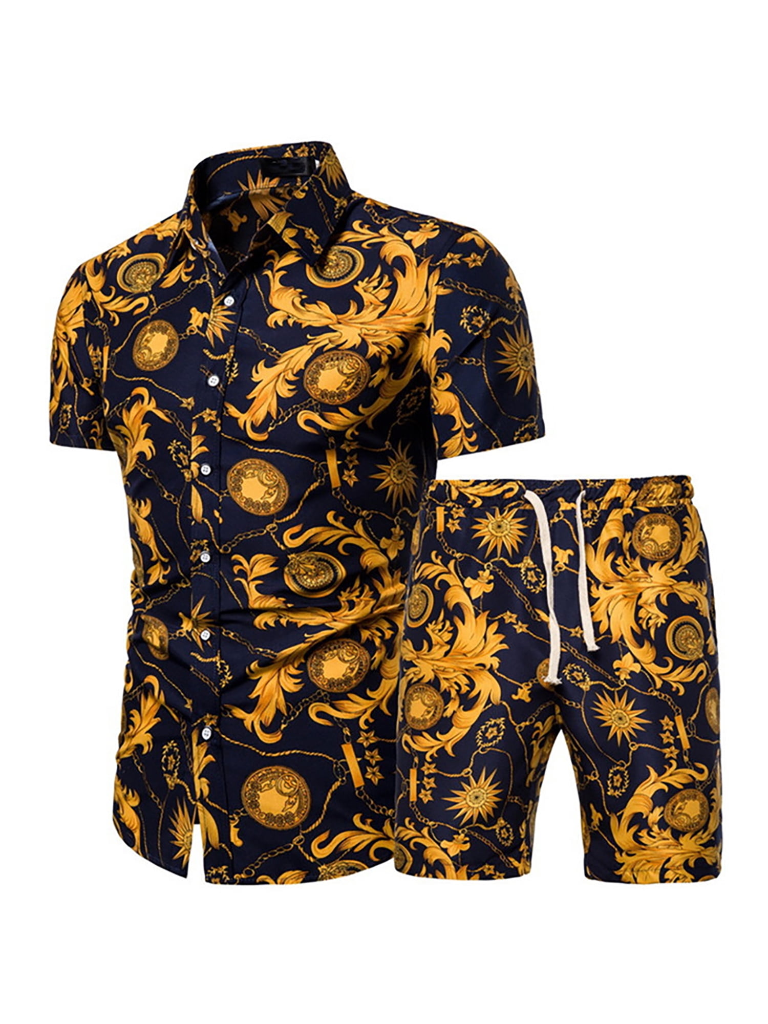 Marvmys Men's Short Sleeve Pajama Set - 2-Piece Summer Sleepwear With Pockets, Cotton Lounge Set - View #2