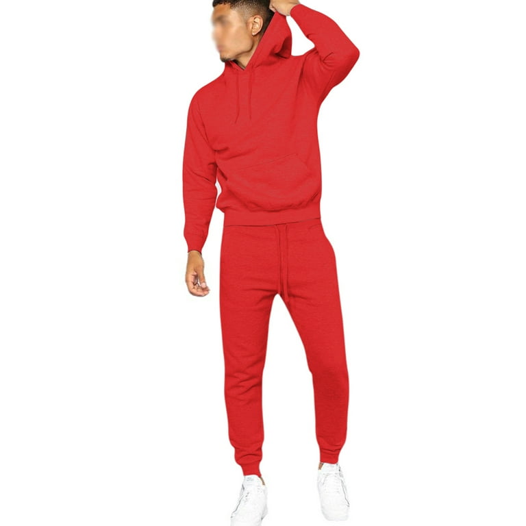Red outlet sweatpants set