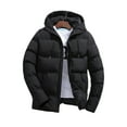 thumbnail image 1 of Capreze Men Winter Coat Full Zip Long Sleeve Outerwear Solid Color Long Sleeve Winter Down Puffer Jacket Black 3XL, 1 of 2
