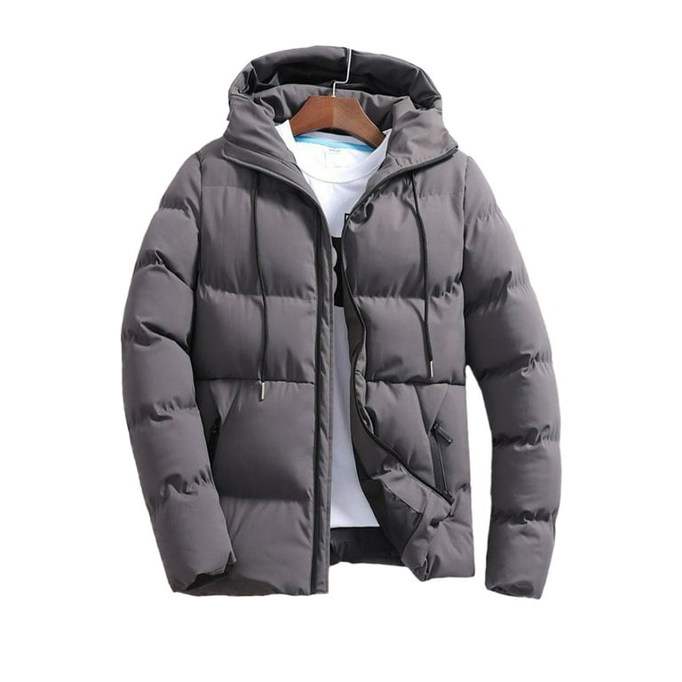 Capreze Men's Hooded Puffy Casual Winter Coat, Full Zip Long Capreze Men's Hooded Puffy Casual Winter Coat, Full Zip Long