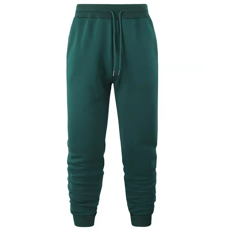 Capreze Mens Casual Pants With Pockets Fitted Beam Foot Sweatpants Running Bottoms High Waisted Trousers Dark Green 2XL Walmart