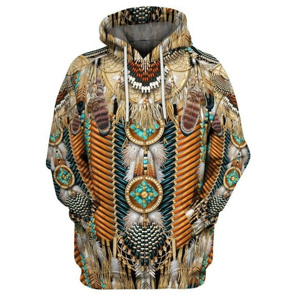 Capreze Mens Hoodies Ethnic Printed Sweatshirts Drawstring Sweatshirt Casual Hooded Tops Long Sleeve Pullover Style J 4XL