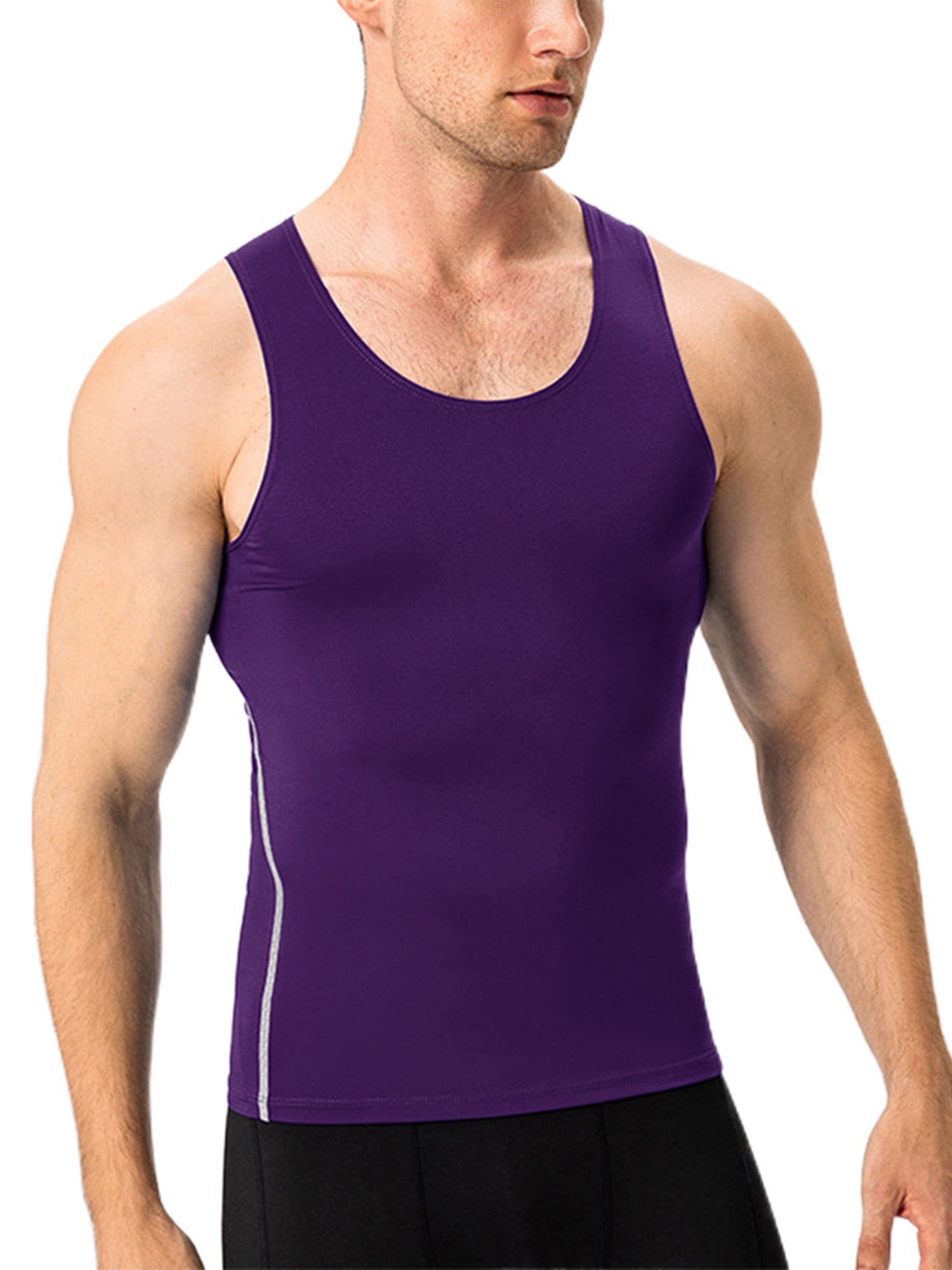 Men Compression Shirt Sleeveless Body Shaper Base Layer Slimming Tank Top  Vest