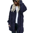 thumbnail image 1 of Capreze Plus Size Women Hooded Cardigan Jackets Winter Fleece Open Front  Long Sleeve Coat Outwear with Pockets for Ladies, 1 of 2