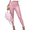 thumbnail image 1 of Capreze Stretchy Faux Leather Leggings Pants For Women Sexy High Waisted Tights Skinny Trouser Pants Size S-3XL, 1 of 2