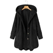 Capreze Women Boyfriend Long Loose Cardigan Coats Winter Warm Lounge Jackets Outwear Ladies Corduroy Cozy Chunky Overcoats Pockets