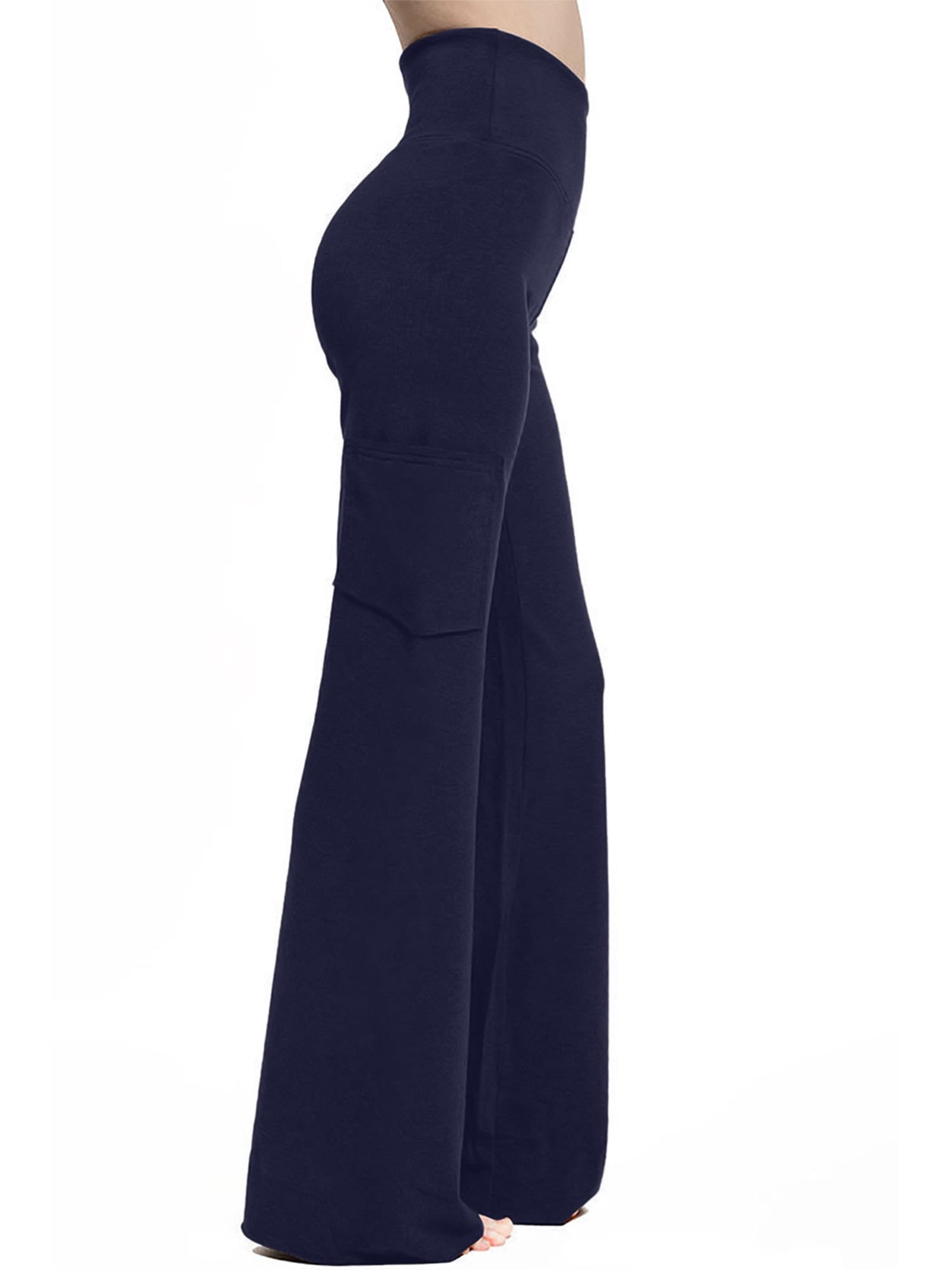 Tummy Control High Rise Palazzo Frayed Hem Pants