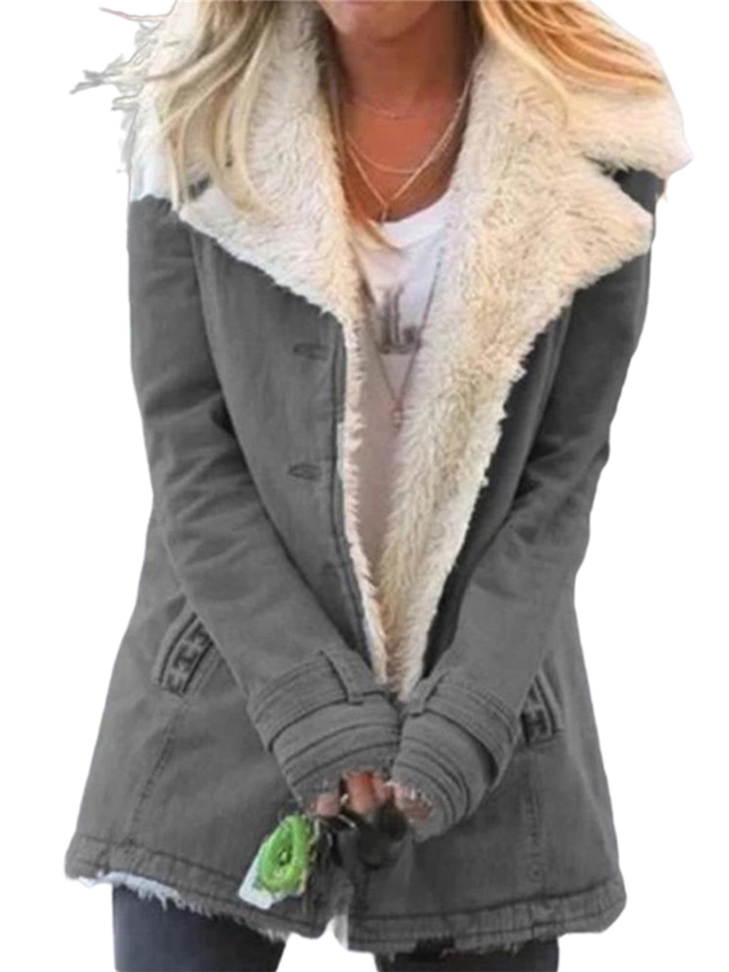 Ladies grey parka discount coat