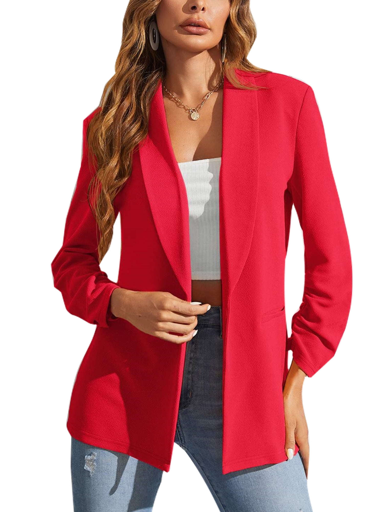 Ladies red top blazers and jackets