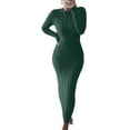 thumbnail image 1 of Capreze Women Solid Casual Slim Dress Knitwear Pullover Sweaters Dress Long Sleeve Bodycon Maxi Dress, 1 of 2