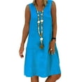 thumbnail image 1 of Capreze Women Summer Vest Tank Dresses Bohemian Solid Color Sundress Party Midi Dress Tunic Dresses, 1 of 2