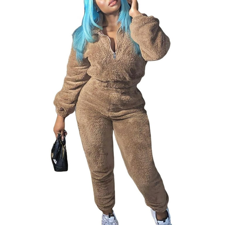 Fuzzy sweat suit hot sale