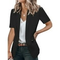 thumbnail image 1 of Capreze Womens Short Sleeve Blazers Open Front Work Office Jackets Blazer Fake Pocket, 1 of 5
