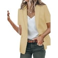 thumbnail image 1 of Capreze Womens Short Sleeve Blazers Open Front Work Office Jackets Blazer Fake Pocket, 1 of 4