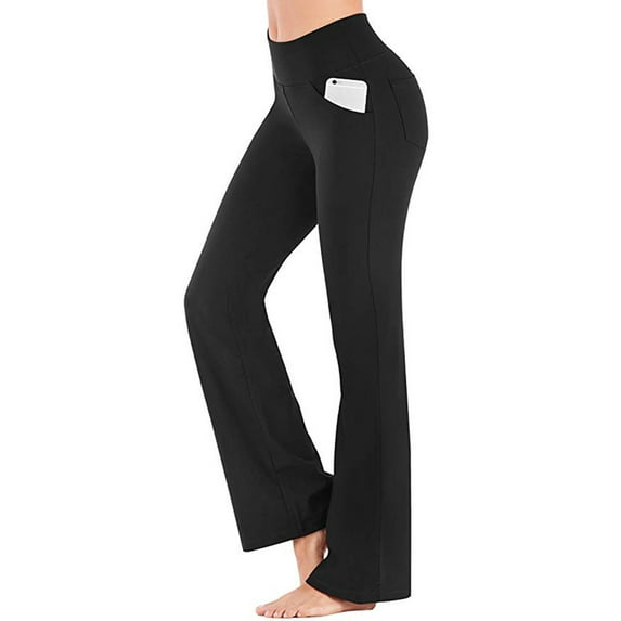 Capreze Womens Yoga Dress Pants Stretchy Flare Bell Bottoms Bootcut Office Slacks Pocket Casual Business Work Lounge Pant