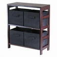 thumbnail image 1 of Capri 2 Section M Storage Shelf with 4 Foldable Black Fabric Baskets - Walnut and Black, 1 of 1