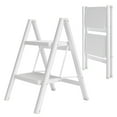 thumbnail image 1 of Capri 2 Step Ladder for Adults, Folding Step Stool with Anti-Slip Foot Pads and Widened Pedals, Portable Step Ladder for Kitchen, Household, Library, 330 lbs Capacity, Lightweight, White, 1 of 9