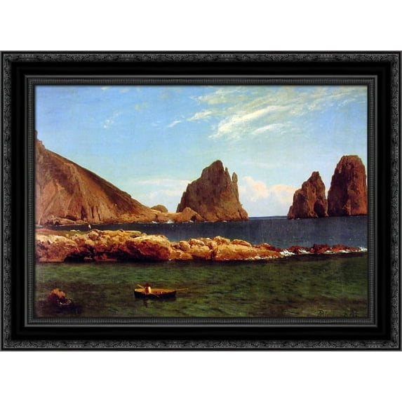 Capri 24x20 Black Ornate Wood Framed Canvas Art by Bierstadt, Albert