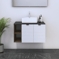 Capri 2D 60 Floating Bathroom Vanity with Shelf (32" Width)