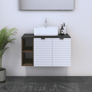 Capri 2D 60 Floating Bathroom Vanity with Shelf (32" Width)